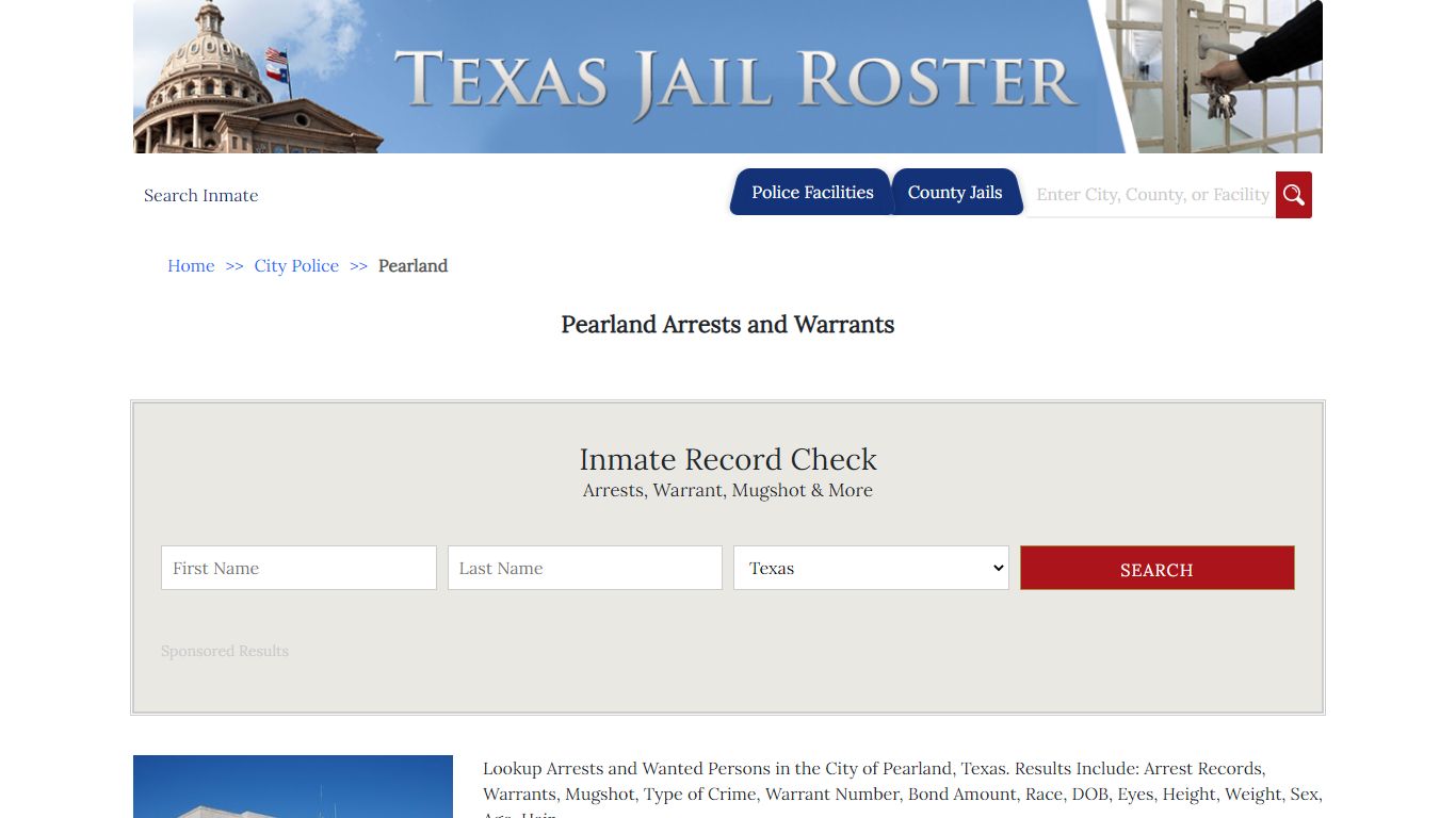 Pearland Arrests and Warrants | Jail Roster Search